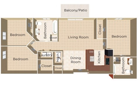 A floor plan of a house with a balcony and a patio.